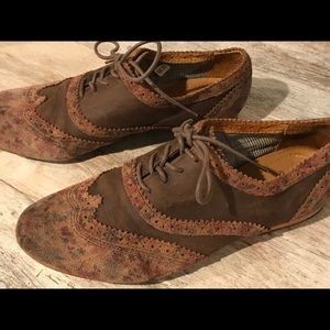 J. Shoes Leather Floral Lace-up Oxfords